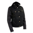 Milwaukee Leather MDL4002 Women's Black Denim 2 in 1 Shirt Style Collar Motorcycle Rider Vest W/ Removable Hoodie