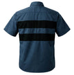 MMCC Men’s 'Double Down' Blue/Black Short Sleeve Mechanic Work Shirt - w/ Single Pocket - MDM11625