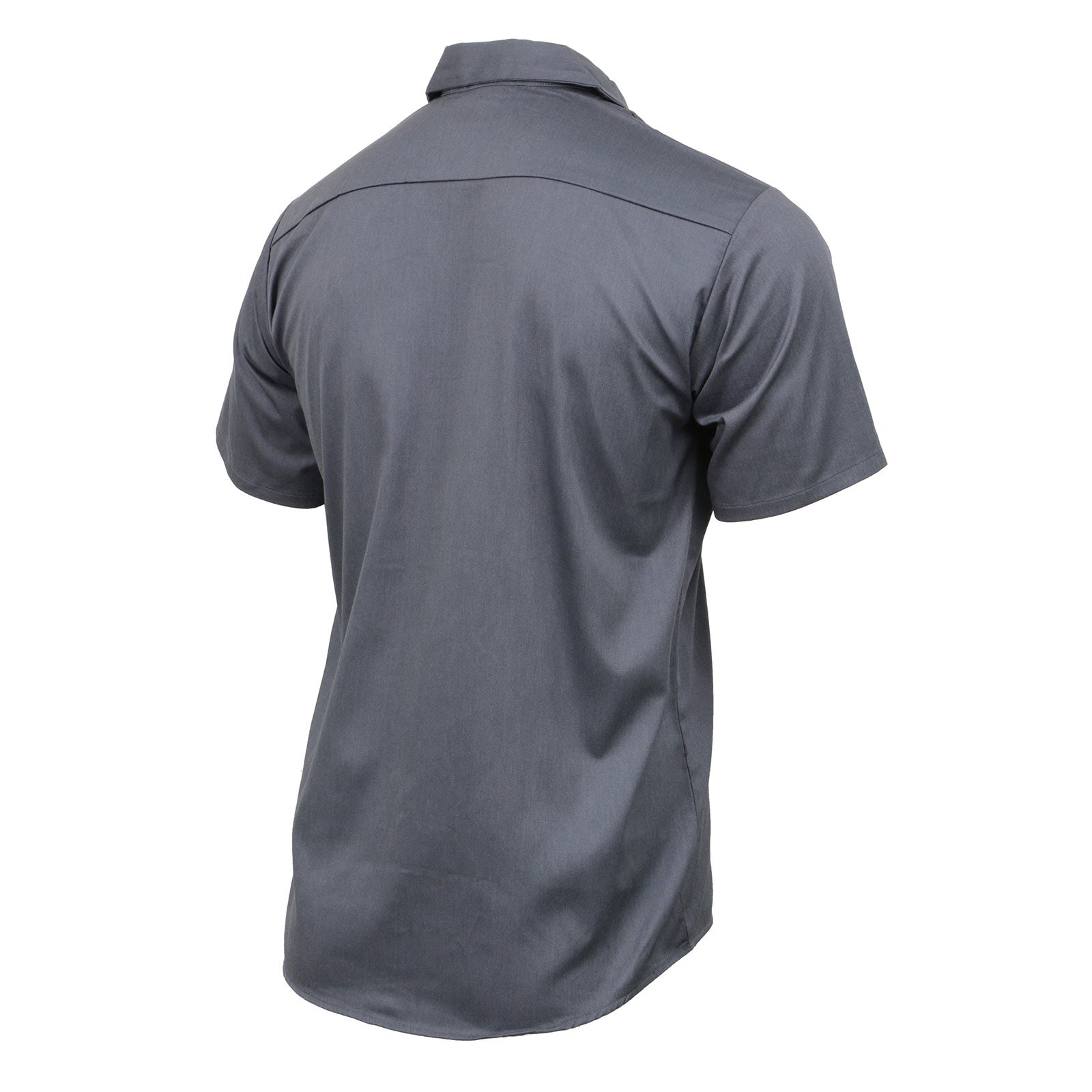 Milwaukee Leather MDM11668 Men’s Grey Button-Up Heavy-Duty Work Shirt - Classic Mechanic Shirt w/ Pockets