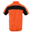 Milwaukee Leather MDM11670 Men’s Orange-Black Mechanic Work Shirt w/ Reflective Strip - Heavy-Duty Button-Up
