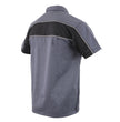 Milwaukee Leather MDM11671 Men’s Grey-Black Mechanic Work Shirt w/ Reflective Strip - Heavy-Duty Button-Up