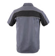 Milwaukee Leather MDM11671 Men’s Grey-Black Mechanic Work Shirt w/ Reflective Strip - Heavy-Duty Button-Up