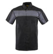 Milwaukee Leather MDM11672 Men’s Grey-Black Mechanic Work Shirt w/ Reflective Strip - Heavy-Duty Button-Up