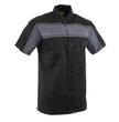 Milwaukee Leather MDM11672 Men’s Grey-Black Mechanic Work Shirt w/ Reflective Strip - Heavy-Duty Button-Up