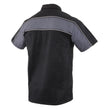Milwaukee Leather MDM11672 Men’s Grey-Black Mechanic Work Shirt w/ Reflective Strip - Heavy-Duty Button-Up