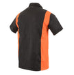 Biker Clothing Co. MDM11675 Men’s Black-Neon-Orange Button-Up Heavy-Duty Work Shirt - Classic Mechanic Shirt w/ Pockets