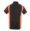 Biker Clothing Co. MDM11675 Men’s Black-Neon-Orange Button-Up Heavy-Duty Work Shirt - Classic Mechanic Shirt w/ Pockets