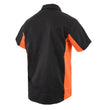 Biker Clothing Co. MDM11676 Men’s Black-Orange Button-Up Heavy-Duty Work Shirt - Classic Mechanic Shirt w/ Pockets