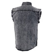 Milwaukee Leather MDM11678 Men’s Classic Grey Button-Down Cut Off Frayed Sleeveless Casual Shirt