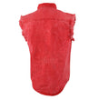 Milwaukee Leather MDM11681 Men’s Classic Red Button-Down Cut Off Frayed Sleeveless Casual Shirt