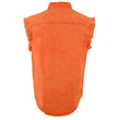 Milwaukee Leather MDM11682 Men’s Classic Orange/Beige Button-Down Cut Off Frayed Sleeveless Casual Shirt