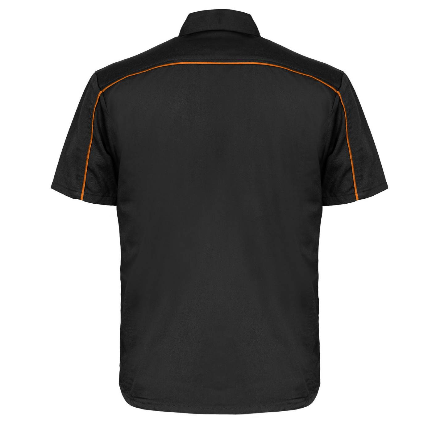 MMCC Men's Slipstream Black/Orange Mechanic Work Shirt - 100% Cotton w/ Microfiber Panel - MDM11693