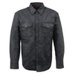 Milwaukee Leather MDM1603 Men’s Black Waxy Coated Snap Front Shirt