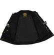 Milwaukee Leather MDM3000 Men's 'Brute' Concealed Snap Black Denim Club Style Vest w/ Hidden Zipper
