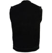 Milwaukee Leather MDM3000 Men's 'Brute' Concealed Snap Black Denim Club Style Vest w/ Hidden Zipper