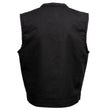 Milwaukee Leather MDM3007 Men's 'Brute' Concealed Snap Black Denim Club Style Vest w/ USA Flag Liner