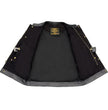 Milwaukee Leather MDM3010 Men's Black Denim Club Style Biker Vest with Leather Trim and Hidden Zipper