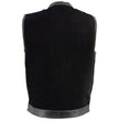 Milwaukee Leather MDM3010 Men's Black Denim Club Style Biker Vest with Leather Trim and Hidden Zipper