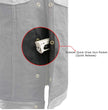 Milwaukee Leather MDM3010 Men's Black Denim Club Style Biker Vest with Leather Trim and Hidden Zipper