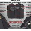 Milwaukee Leather MDM3010 Men's Black Denim Club Style Biker Vest with Leather Trim and Hidden Zipper