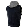 Milwaukee Leather MDM3015 Men's 'Rustic' Black Denim Motorcycle Riding Vest with Hoodie