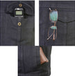 Milwaukee Leather MDM3015 Men's 'Rustic' Black Denim Motorcycle Riding Vest with Hoodie
