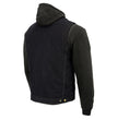 Milwaukee Leather MDM3020 Men's Black Denim '5-in-1' Club Style Vest with Removable Hoodie