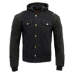 Milwaukee Leather MDM3020 Men's Black Denim '5-in-1' Club Style Vest with Removable Hoodie