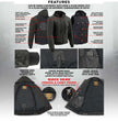 Milwaukee Leather MDM3020 Men's Black Denim '5-in-1' Club Style Vest with Removable Hoodie
