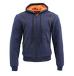 Milwaukee Leather MDM3020 Men's Blue Denim '5-in-1' Club Style Vest with Removable Hoodie