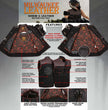 Milwaukee Leather MDM3036 Men’s Wrecker Club Vest – Black Denim & Leather, Diamond Quilt, Red Stitch