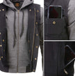 Milwaukee Leather Men's s Black Denim Club Style Motorcycle Vest w/ Removable Hoodie - MDM3083