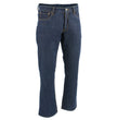 Milwaukee Leather MDM5007 Men's Blue 5 Pocket Tear Resistant Motorcycle Denim Jeans Infused w/ Aramid Fibers