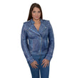 Milwaukee Leather SFL2840 Women's Maiden Royal Blue Premium Sheepskin Motorcycle Fashion Leather Jacket with Studs