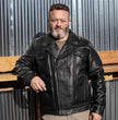 Milwaukee Leather ML1018 Men's Black Motorcycle Jacket with Utility Pockets
