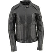 Milwaukee Leather ML1952 Women's Black 'Embroidered Wing and Stud Design' Leather Scooter Jacket