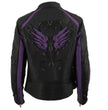 Milwaukee Leather ML1952 Women's Black and Purple Embroidered and Stud Design Scooter Jacket