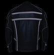 Milwaukee Leather ML2083 Men's Black Premium Leather Vented Motorcycle Rider Jacket w/ Reflective Piping