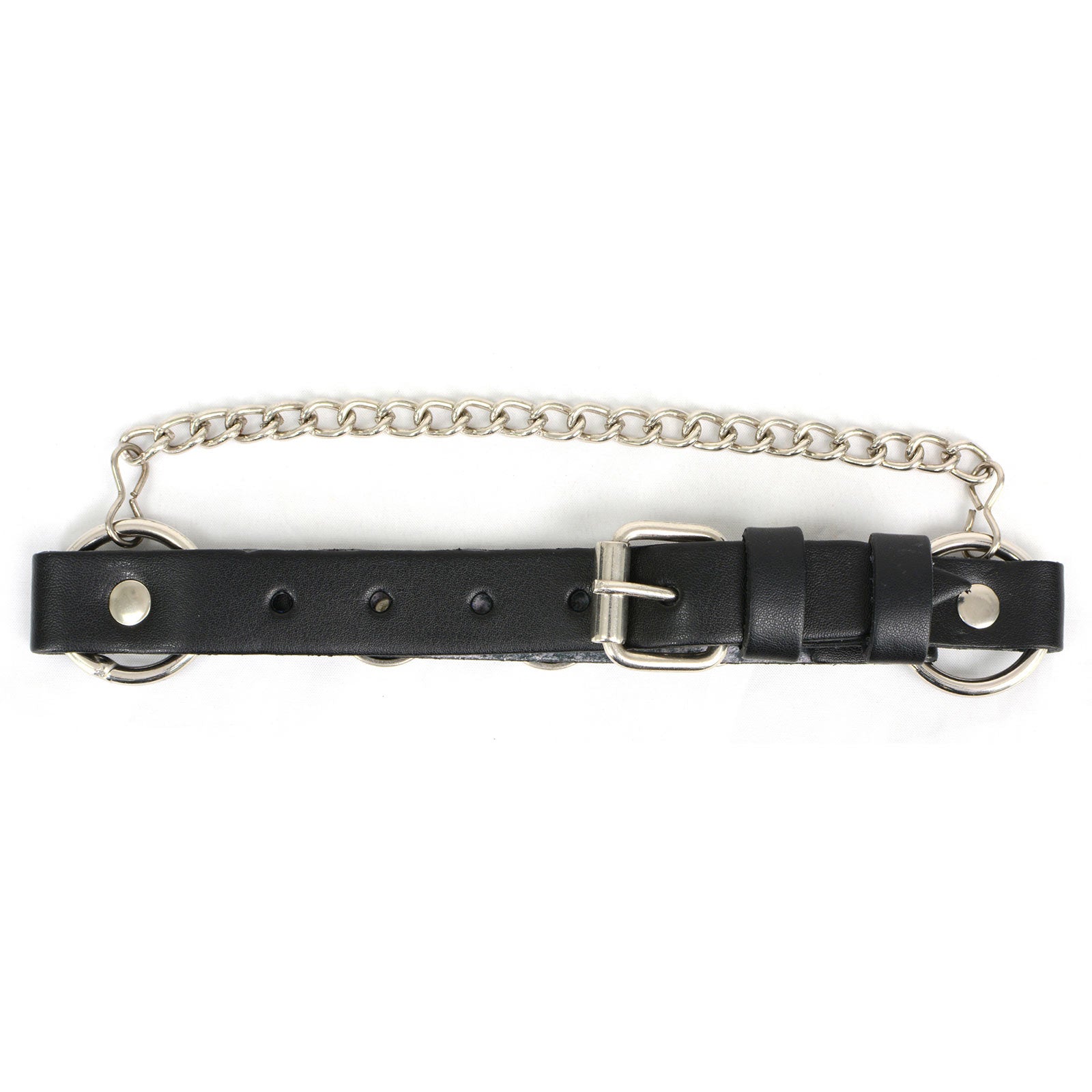 Milwaukee Leather Silver Boot Chain w/ Vintage Buffalo Coin Medallion & Adjustable Strap - MLA3002