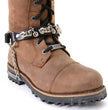 Milwaukee Leather Motorcycle Boot Chain - Silver Chain & Buckle, Motorcycle Medallion Accent - MLA3003