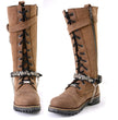 Milwaukee Leather Motorcycle Boot Chain - Silver Chain & Buckle, Motorcycle Medallion Accent - MLA3003