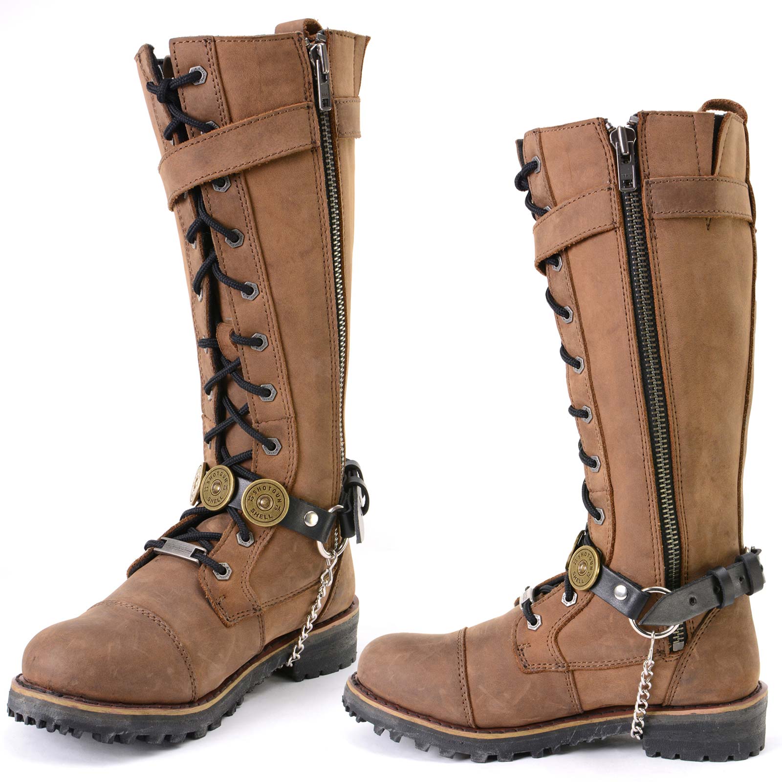 Milwaukee Leather Silver 12 Gauge Shell Medallion Boot Chain with Adjustable Strap - MLA3005