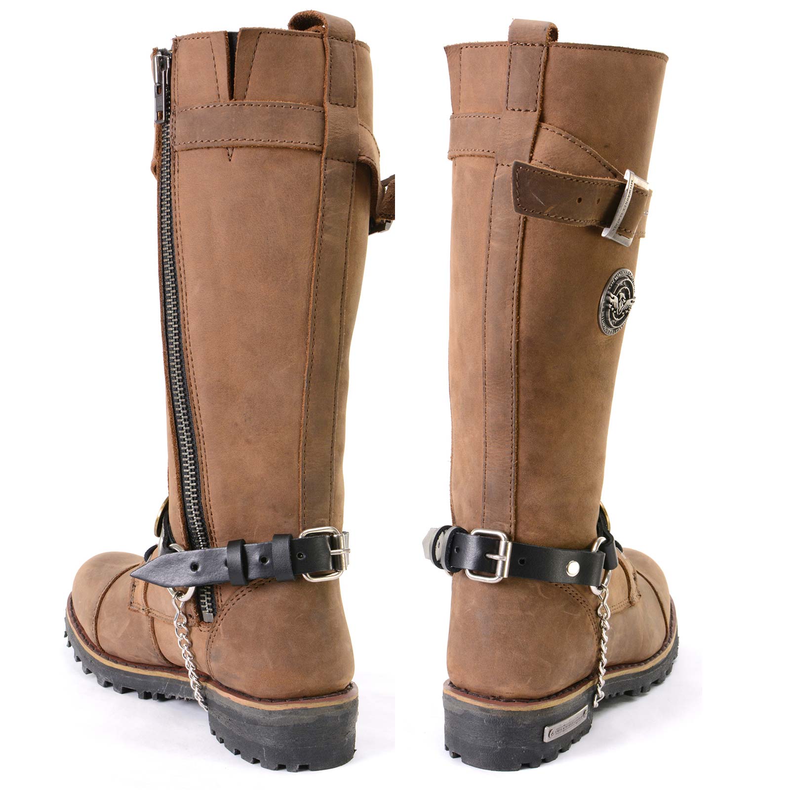Milwaukee Leather Silver 12 Gauge Shell Medallion Boot Chain with Adjustable Strap - MLA3005