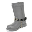 Milwaukee Leather Silver Classic Skull Heads Biker Chain for Motorcycle Boots - MLA3007