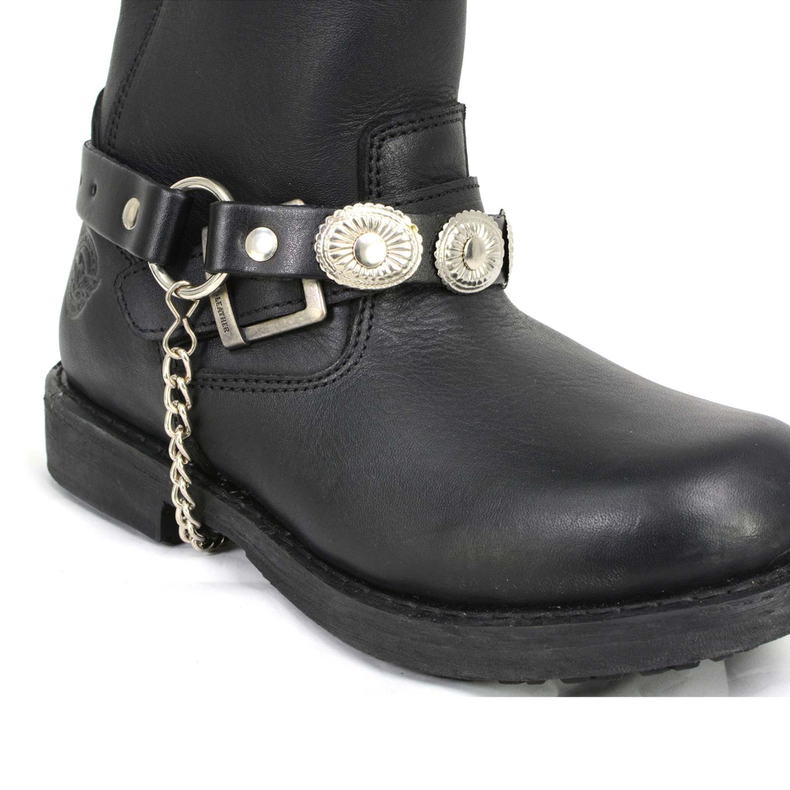 Milwaukee Leather Silver Vintage Concho Boot Chain with Adjustable Strap - MLA3008