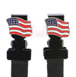 Milwaukee Leather MLA4003 Motorcycle Biker USA Flag Emblem Elastic Bungee Clips for Chaps or Pants (Set of 2)