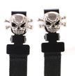 Milwaukee Leather MLA4009 Motorcycle Biker Skull and Bones Emblem Elastic Bungee Clips for Chaps or Pants (Set of 2)