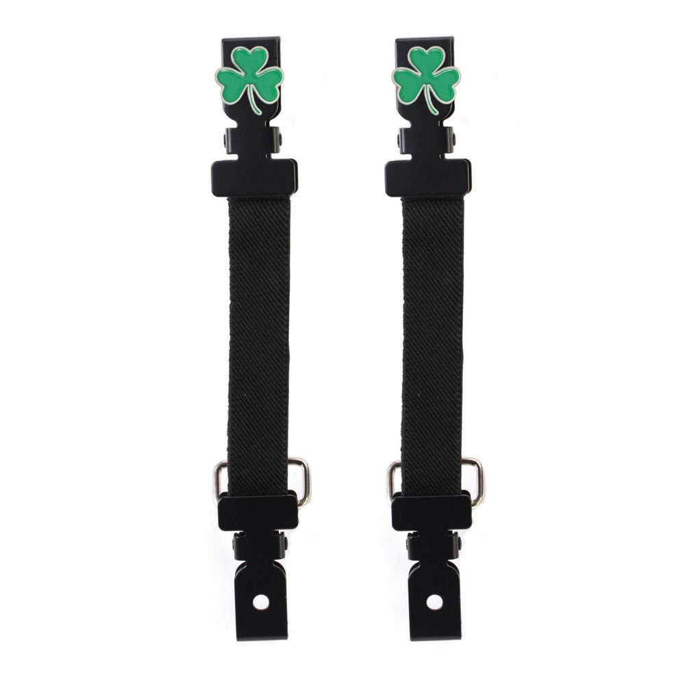 Milwaukee Leather MLA4018 3-Leaf Clover Motorcycle Biker Elastic Bungee Clips for Chaps or Pants (Set of 2)