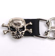 Milwaukee Leather MLA6004SET Skull and Cross Bones 4-PCS Vest Extender Double Chrome Chains w/ Genuine Leather 4" Extension