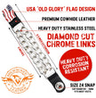 Milwaukee Leather American Flag Vest Extender - Double Chrome Chains Genuine Leather 6.5" Extension 4-PCS MLA6008SET